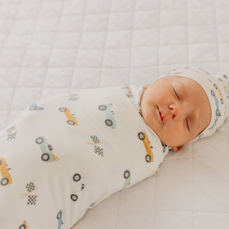Knit Swaddle Blanket-Speedster by Copper Pearl