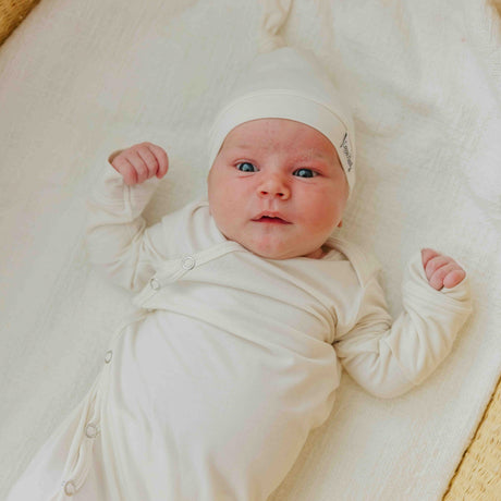 Newborn Knotted Gown- Cru by Copper Pearl