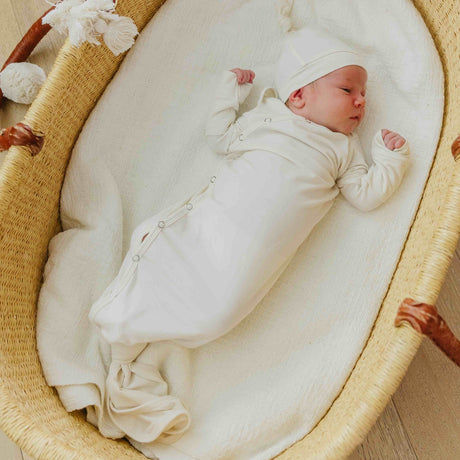 Newborn Knotted Gown- Cru by Copper Pearl