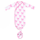 Bamboo Newborn Knotted Gown- Bow My Gosh by Copper Pearl