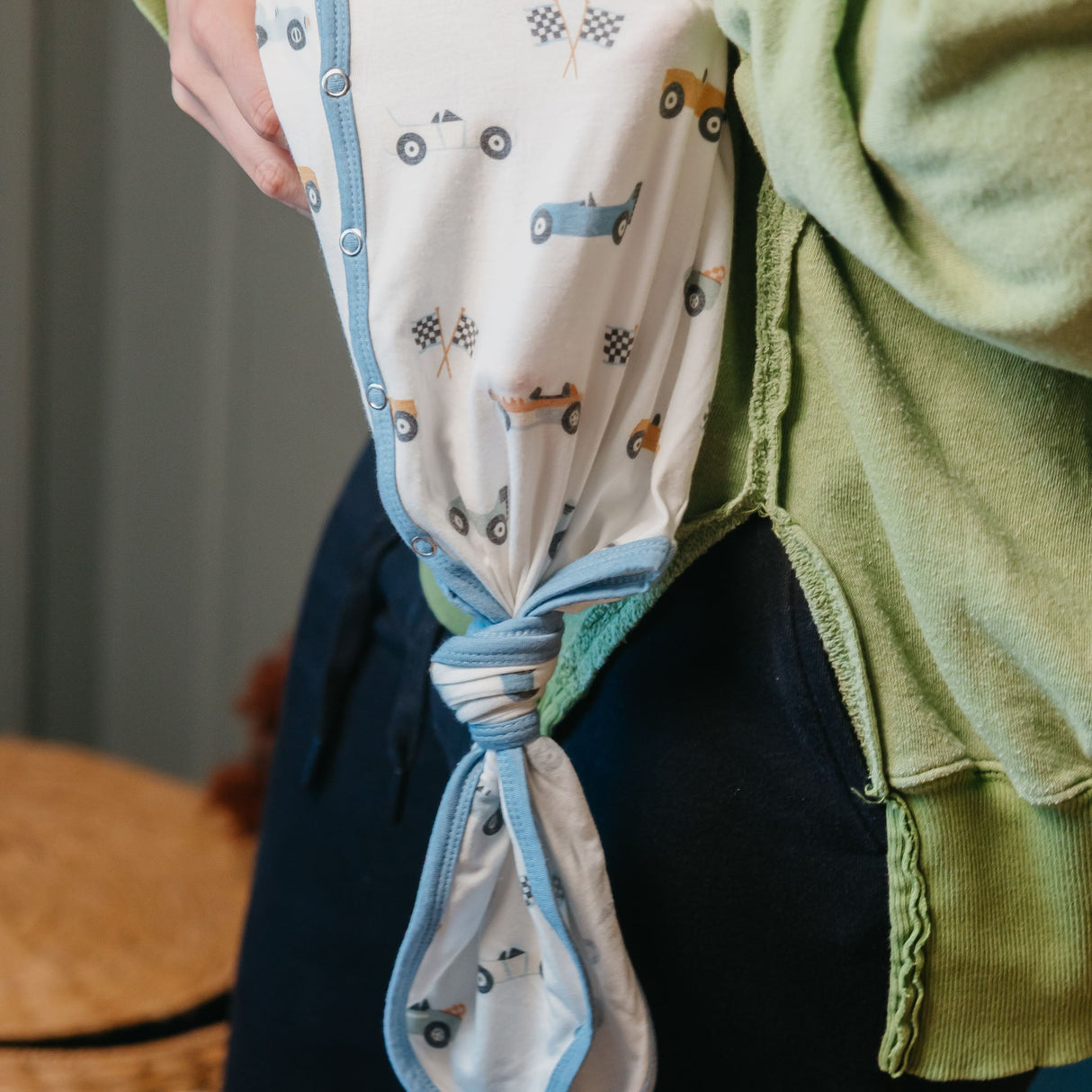 Newborn Knotted Gown- Speedster by Copper Pearl