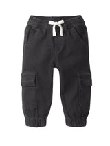 Cargo Denim Jogger - Black Wash by Little Bipsy