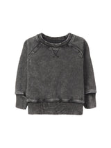 Acid Wash Crewneck- Black by Little Bipsy