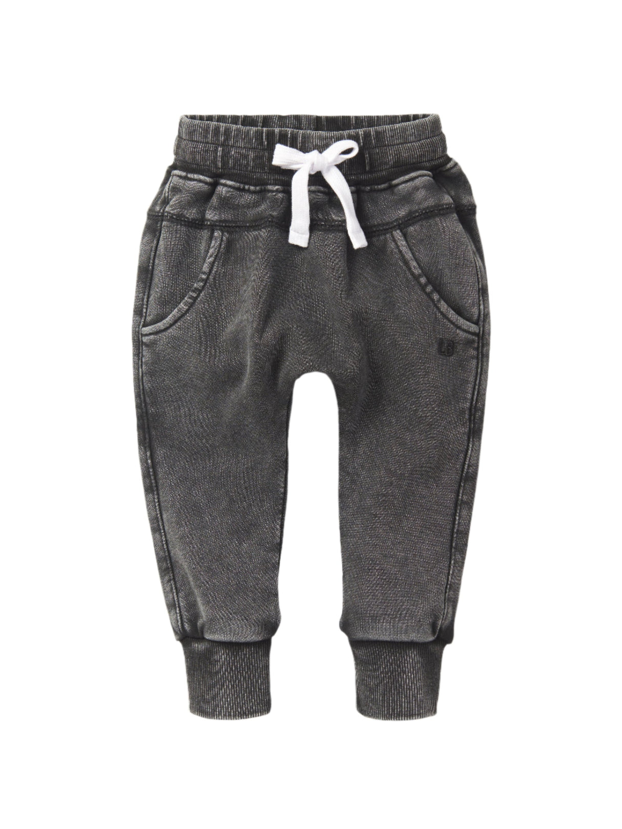Acid Wash Jogger- Black by Little Bipsy