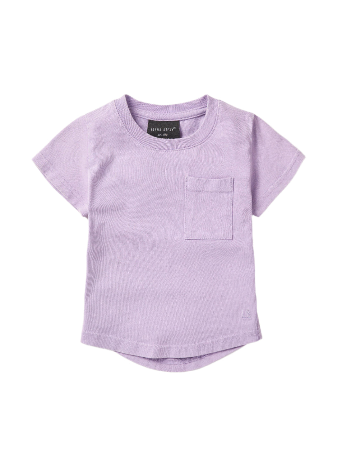 Acid Wash Pocket Tee - Purple by Little Bipsy