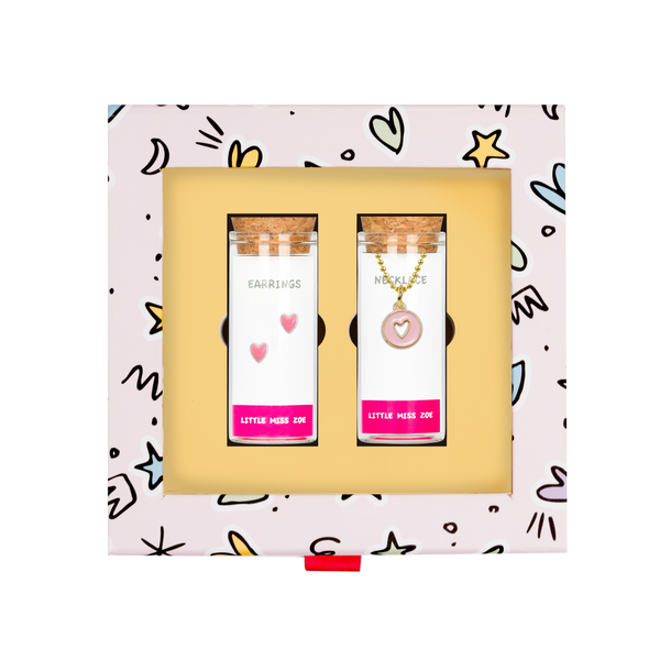 Heart Necklace and Earrings Set by Little Miss Zoe