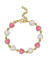 Pink + White Heart Link Bracelet by Lily Nily