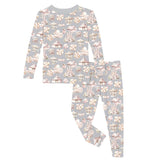 L/S Pajama Set- Dove Princess Dreams by Kickee Pants