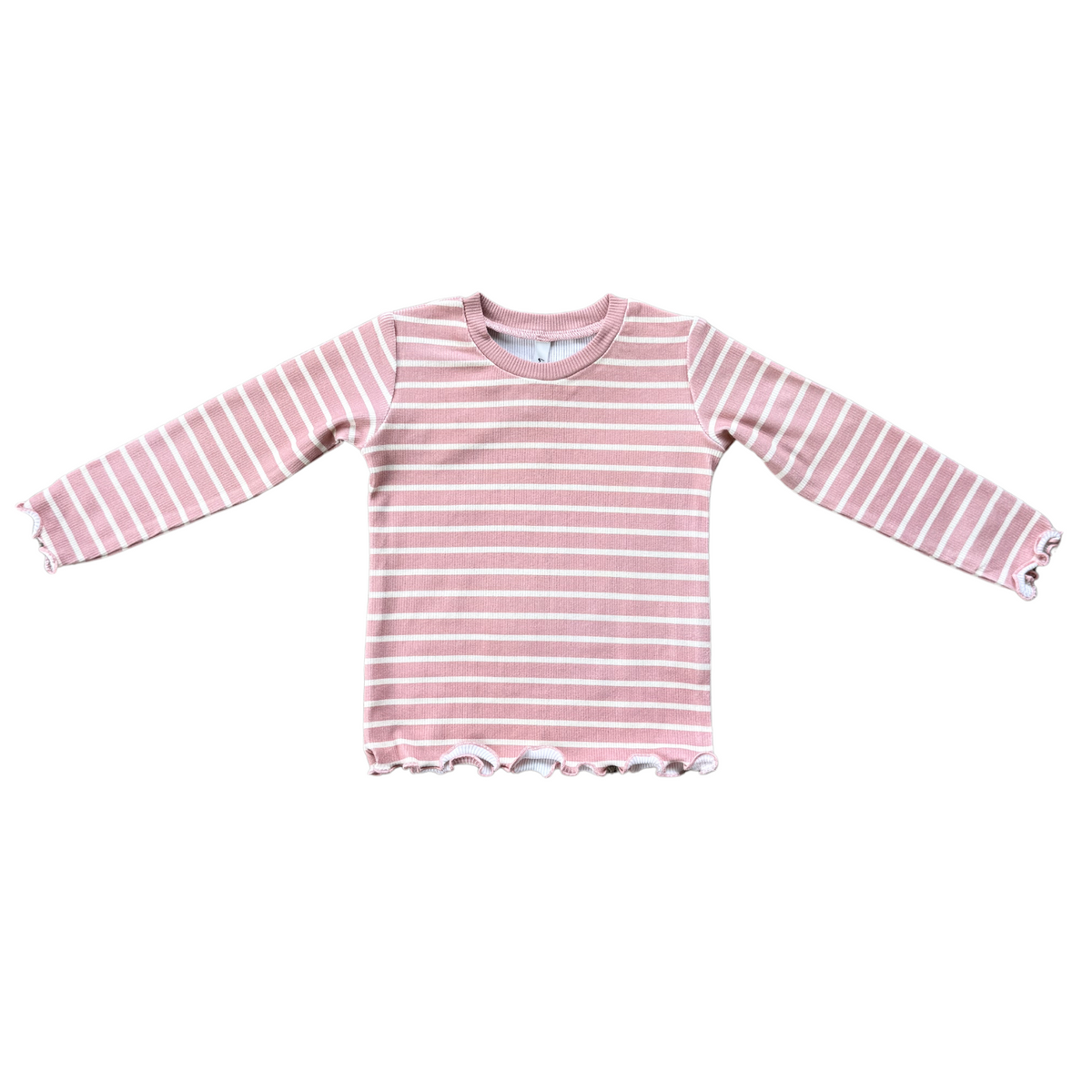Lettuce Hem Tee - Misty Rose Stripe by babysprouts