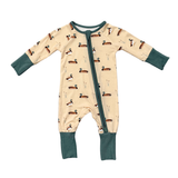 Long Sleeve Zip Romper- Mallard Ducks by Babysprouts