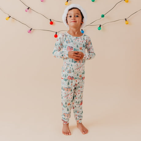 2pc Long Sleeve Pajama Set- Snowy Slopes by Copper Pearl