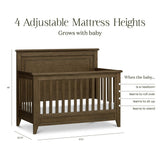Monogram by Namesake Barrow Rustic 4-in-1  Convertible Flat Top Crib