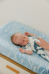 Premium Knit Diaper Changing Pad Cover - Surf by Copper Pearl