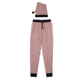 Men's Organic Holiday Jogger & Cap Set in Crimson Plaid by L'ovedbaby
