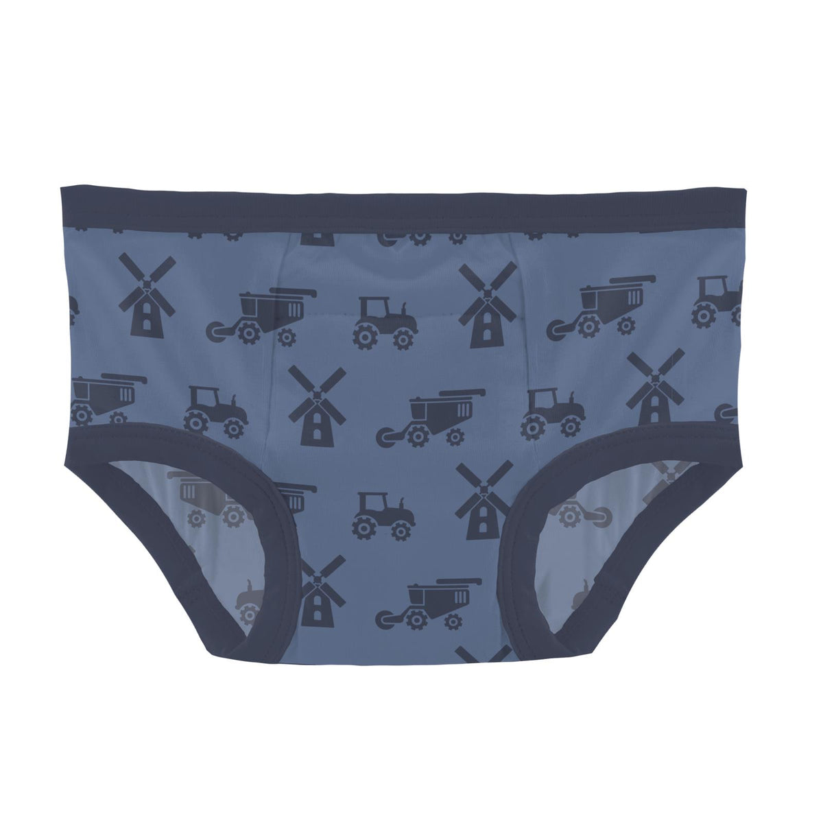 Training Pants- Denim Tractors & Windmills by Kickee Pants