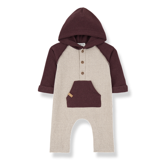 ludvig hooded jumpsuit- tortora by 1+ in the family