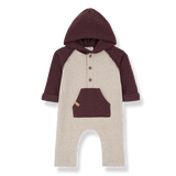ludvig hooded jumpsuit- tortora by 1+ in the family