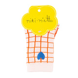 Ankle Socks - Red Grid with Heart by Miki Miette
