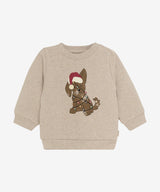 Baby Sweater Christmas Doggie Brown Melee by Minymo