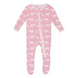 Print Footie with 2 Way Zipper in Cake Pop Doe & Fawn by Kickee