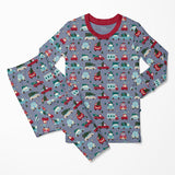 Print Long Sleeve Pajama Set- Moonlight Christmas Cars & Trucks by Kickee Pants