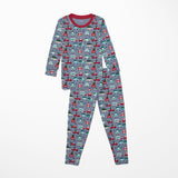 Print Long Sleeve Pajama Set- Moonlight Christmas Cars & Trucks by Kickee Pants