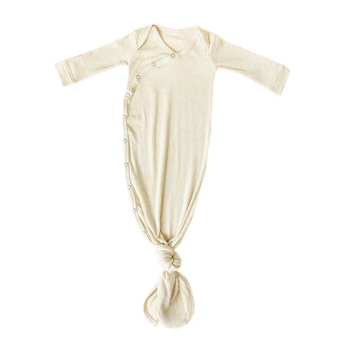 Rib Knit Newborn Knotted Gown by Copper Pearl