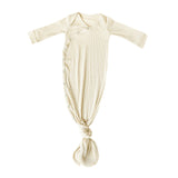 Rib Knit Newborn Knotted Gown by Copper Pearl