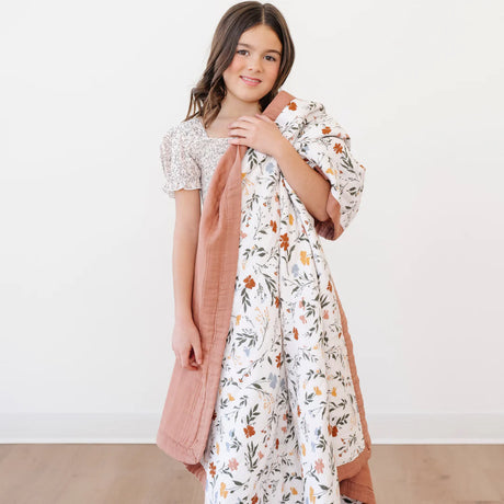 Bamboo Rayon Muslin 4-Layer Quilt- Fleurs by Saranoni