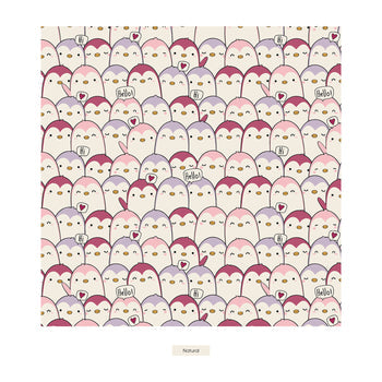 Print L/S Pajama Set- Baby Rose Penguins by Kickee Pants