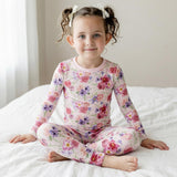 L/S Pajama Set- Shrinking Violet Dreamy Floral by Kickee Pants