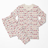 Print L/S Pajama Set- Baby Rose Penguins by Kickee Pants