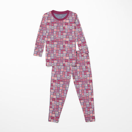 Print Long Sleeve Pajama Set- Moonlight Christmas Gifts by Kickee Pants