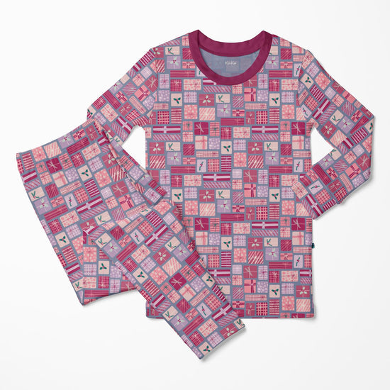 Print Long Sleeve Pajama Set- Moonlight Christmas Gifts by Kickee Pants