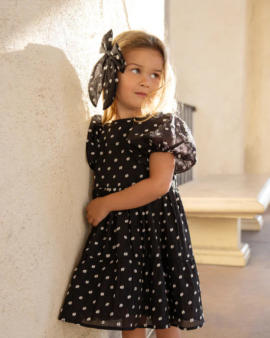 Chloe Dress || Black & Ivory Dot