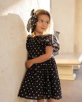 Chloe Dress || Black & Ivory Dot