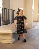 Chloe Dress || Black & Ivory Dot