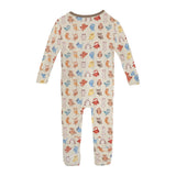 Print Convertible Coverall- Natural Owls by Kickee Pants