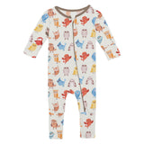 Print Convertible Coverall- Natural Owls by Kickee Pants