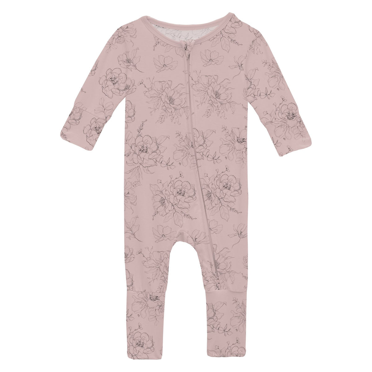 Print Convertible Coverall- Baby Rose Pencil Floral by Kickee Pants