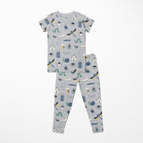 Print Short Sleeve Pajama Set- Dove Bugs by Kickee Pants
