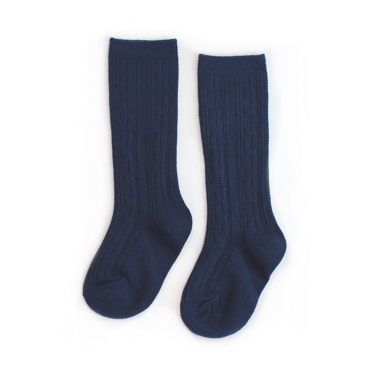 Navy Cable Knit Knee High Socks by Little Stocking Co.
