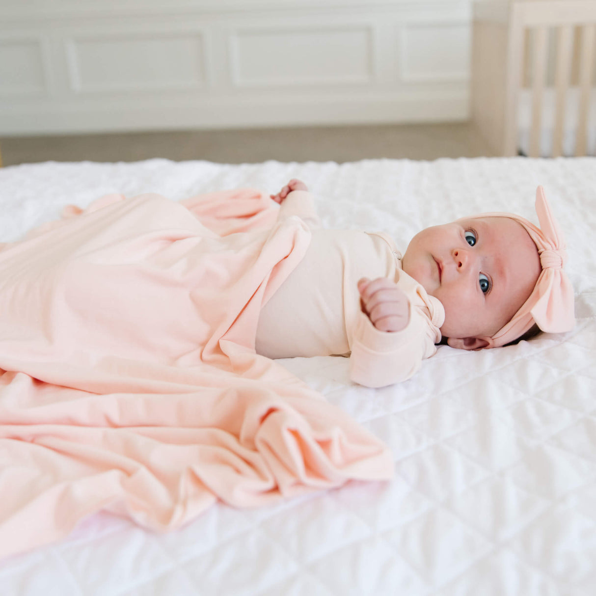 Newborn Knotted Gown- Blush by Copper Pearl