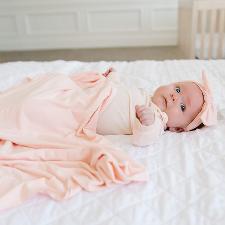 Newborn Knotted Gown- Blush by Copper Pearl