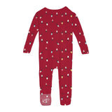 Print Convertible Coverall- Crimson Holiday Lights by Kickee Pants