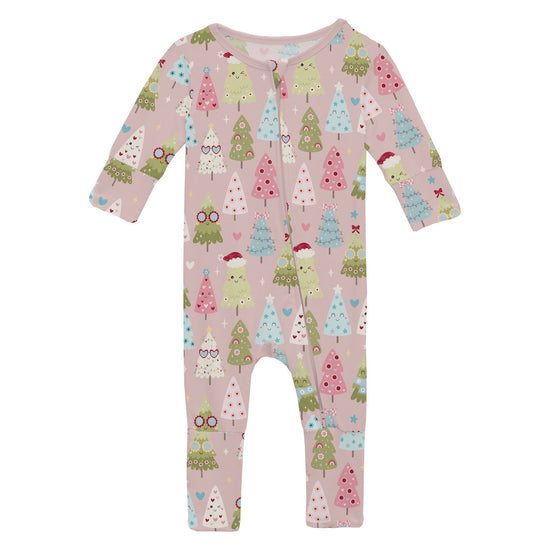Print Convertible Coverall- Baby Rose Cute Trees by Kickee Pants
