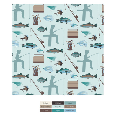 Print Footie with 2 Way Zipper in Fresh Air Fishing by Kickee