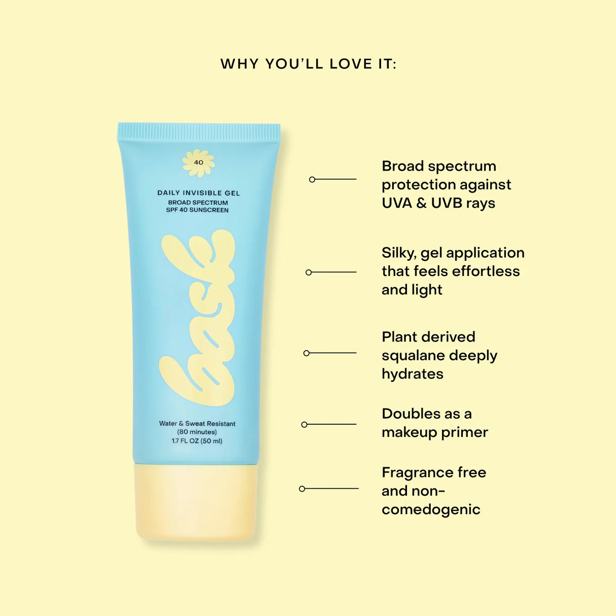 Daily Invisible Gel SPF 40 Sunscreen by bask