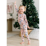 Print Long Sleeve Pajama Set- Baby Rose Arctic Animals by Kickee Pants
