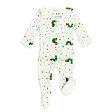 Organic 2-Way Zipper Footie in Caterpillar by L'ovedbaby